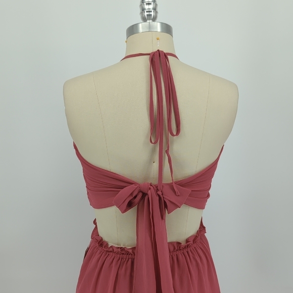 01499 Dress Day Ruffle Maxi Dress Pink Size Medium bohemian cottagecore summer - Picture 3 of 5